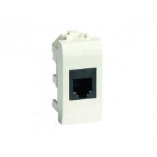 Розетка компьютерная RJ45 кат.5e экран. (8P8C, Hyperline, Dual IDC: 110&Krone) Brava, белая, 1мод DKC 76457B