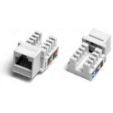 Модуль Keystone Jack RJ-45, категория 6, вертикальная заделка, Dual IDC, белый Hyperline KJ2-8P8C-C6-90-WH