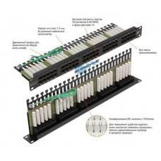 Патч-панель 19", телефонная 1U, 50xRJ45 NIKOMAX (NMC-RP50UC3-1U-BK)