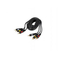 Шнур 3 RCA Plug - 3 RCA Plug 1.5 м GOLD (10шт/уп) REXANT 17-0212