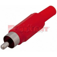 Разъем штекер RCA "Красный" пайка (100шт/уп) REXANT 14-0403